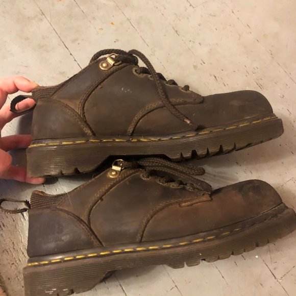 Dr Martins Reeder Brown Leather Lace-up Utility Shoe Steel Toe - Picture 3 of 8